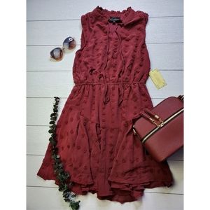 Maroon Midi Sleeveless Dress